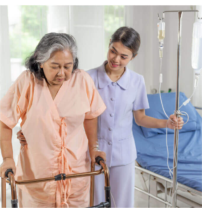 Patient with caregiver